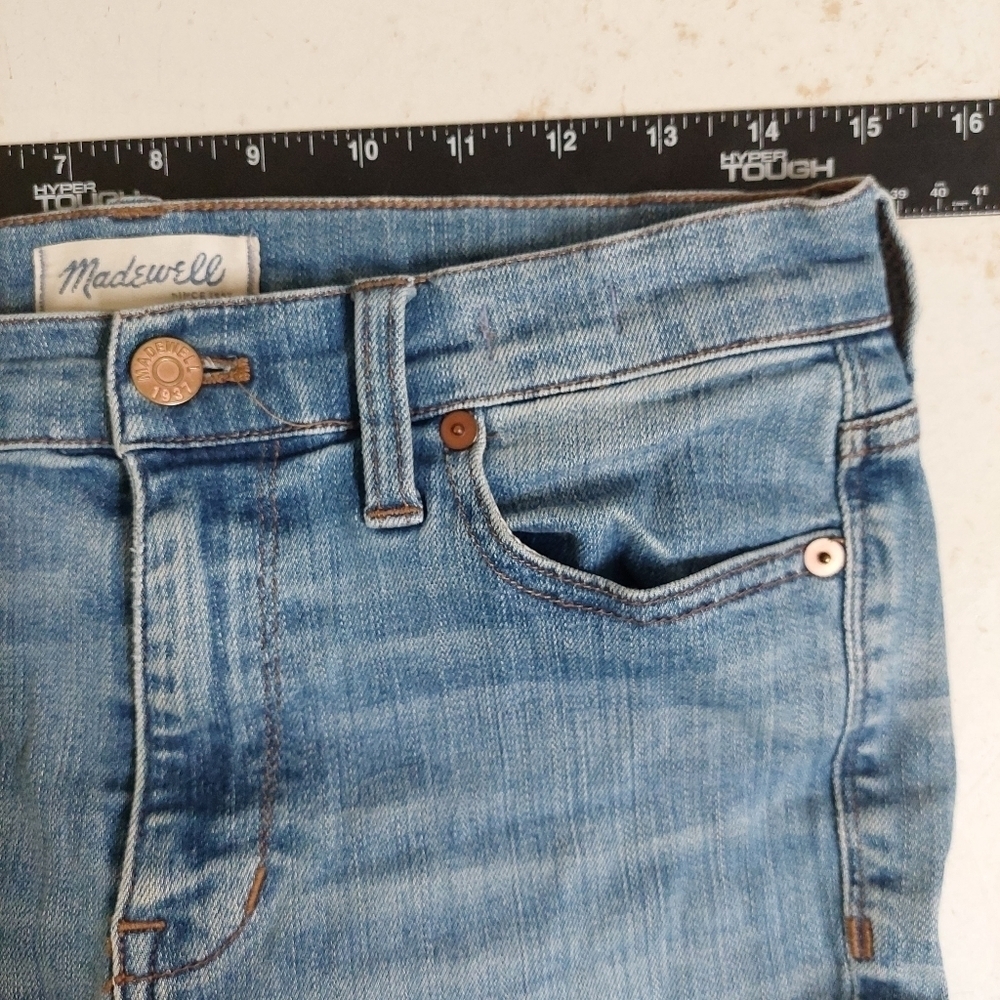 Madewell Denim Blue Jeans Pants Distressed High Riser Skinny Women Size 27 - Picture 3 of 10